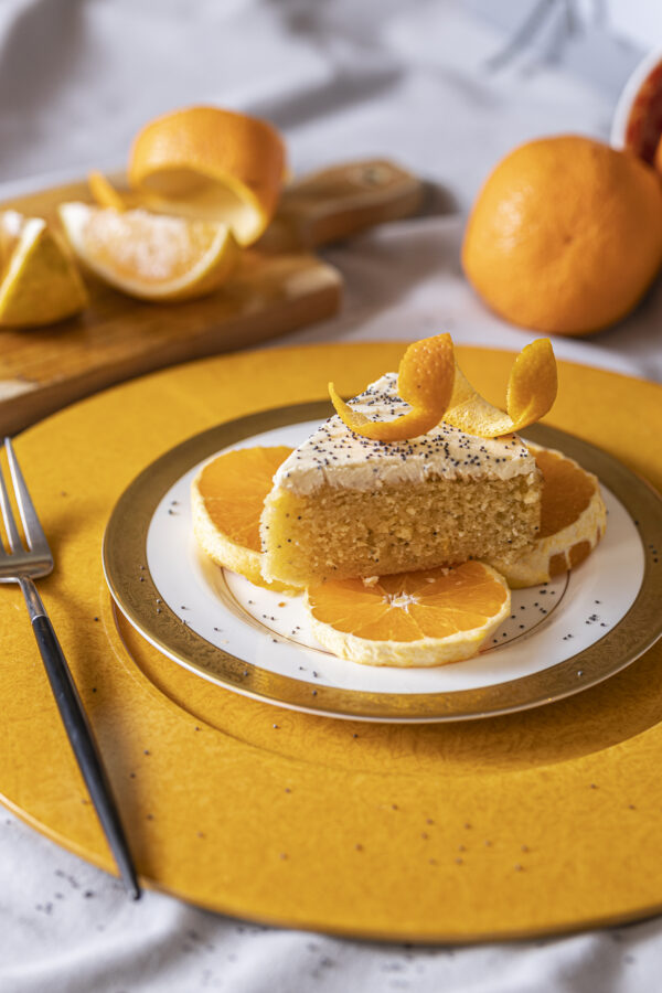 torta de naranja con amapola